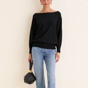 Tuckernuck Off-the-Shoulder Black Sweater Valencia